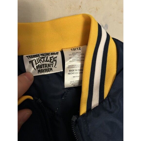TMNT Teenage mutant ninja turtle bomber jacket boys size L 10/12 mutant mayhem - Picture 8 of 11